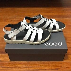 1 inch sandals, faux white matte leather